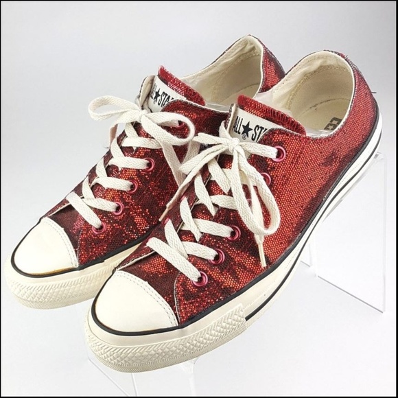 red glitter chuck taylors